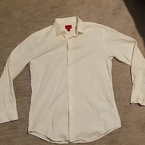 Off White Alfani Slim Fit Stretch Dress Shirt